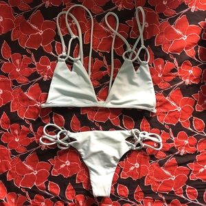 Acacia Swimwear Kekaha top & Molokini bottoms blue